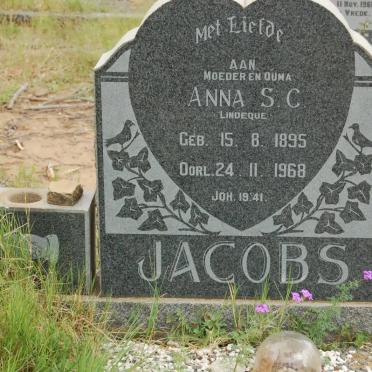 JACOBS Anna S.C. nee LINDEQUE 1895-1968