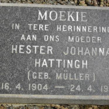 HATTINGH Hester Johanna nee MüLLER 1904-1983