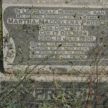 PROSCH Martha Magdelena nee COETZEE 1884-1950