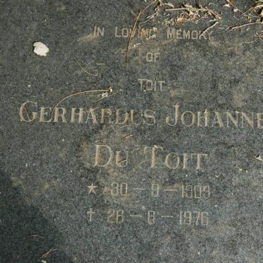 TOIT Gerhardus Johannes, du 1909-1976