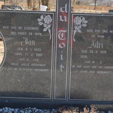 TOIT Jan, du 1933-1993 &amp; Adri 1938-
