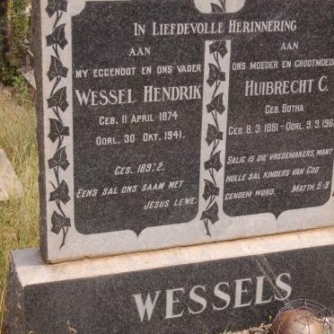 WESSELS Wessel Hendrik 1874-1941 &amp; Huibrecht C. BOTHA 1881-1961