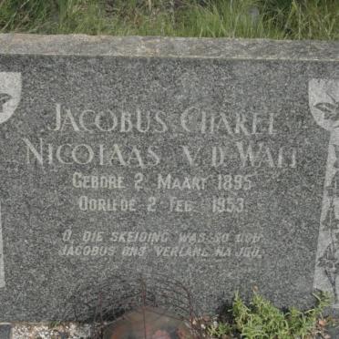 WALT Jacobus Charel Nicolaas, v.d. 1895-1953 