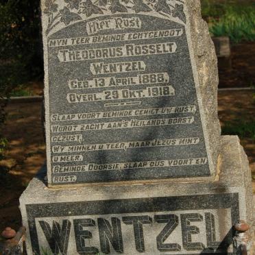 WENTZEL Theodorus Rosselt 1888-1918