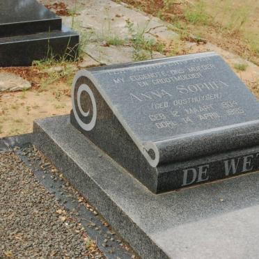 WET Anna Sophia, de nee OOSTHUYSEN 1904-1985