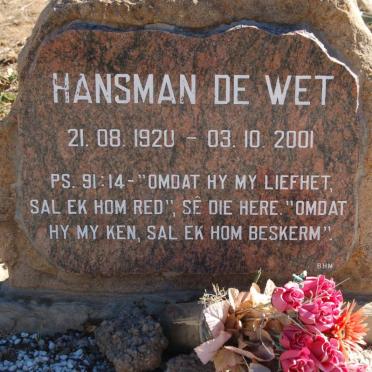 WET Hansman, de 1920-2001
