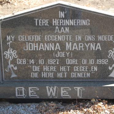 WET Johanna Maryna, de 1927-1992