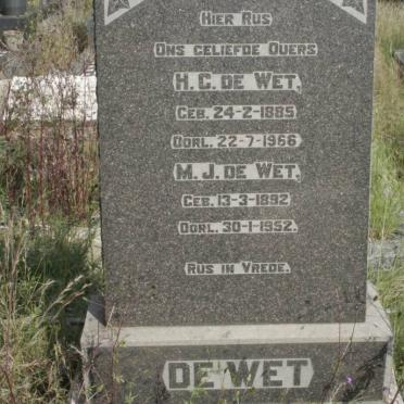 WET H.C., de 1885-1966 &amp; M.J. 1892-1952 