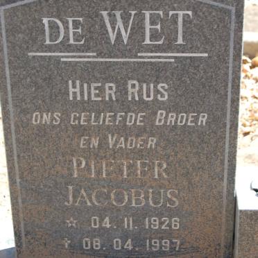 WET Pieter Jacobus, de 1926-1997