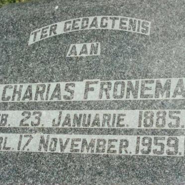 FRONEMAN Zacharias 1885-1959