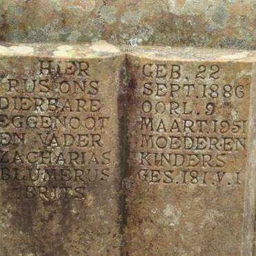 BRITS Zacharias Blumerus 1886-1951