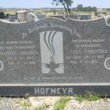 HOFMEYR Johannes Jakobus 1887-1965 &amp; Sara Christina ROOS 1893-1971