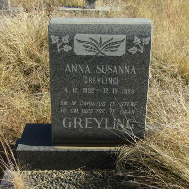 GREYLING Anna Susanna nee GREYLING 1892-1985