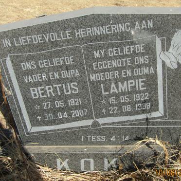 KOK Bertus 1921-2007 &amp; Lampie 1922-1998