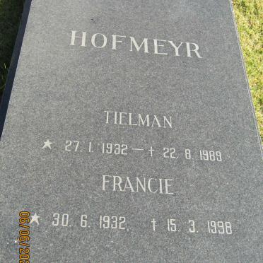 HOFMEYR Tielman 1932-1989 &amp; Francie 1932-1998