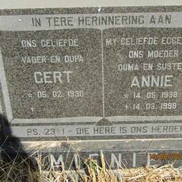 MIENIE Gert 1930- & Annie 1938-1998