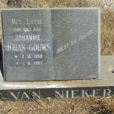 NIEKERK Johan Gouws, van 1958-1987