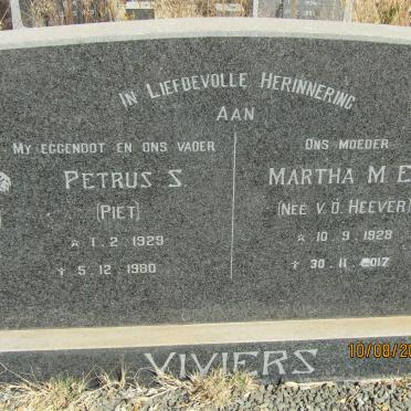 VIVIERS Petrus S.1929-1980 &amp; Martha M.E. V.D. HEEVER 1928-2017