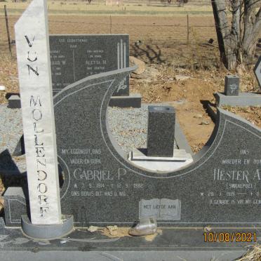 MOLLENDORF Gabriel P., von 1914-1982 &amp; Hester A.S. SWANEPOEL 1919-1988