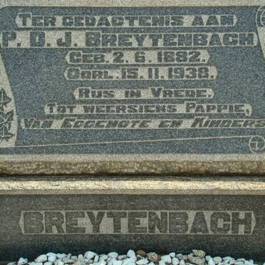 BREYTENBACH P.D.J. 1882-1938