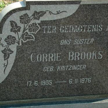 BROOKS Corrie nee KRITZINGER 1905-1976