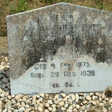 BROOKS Jacoba Marita Maria nee DU TOIT 1875-1939