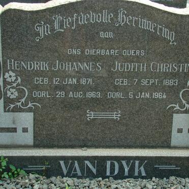 DYK Hendrik Johannes, van 1871-1963 &amp; Judith Christina 1883-1964