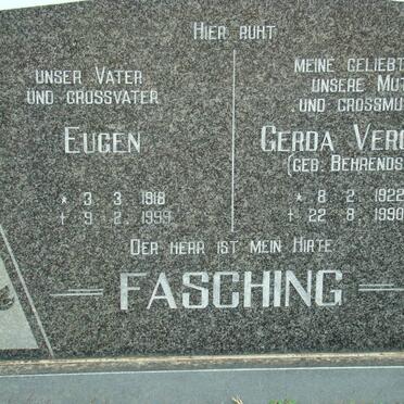 FASCHING Eugen 1918-1999 &amp; Gerda Veronika BEHRENDSEN 1922-1990