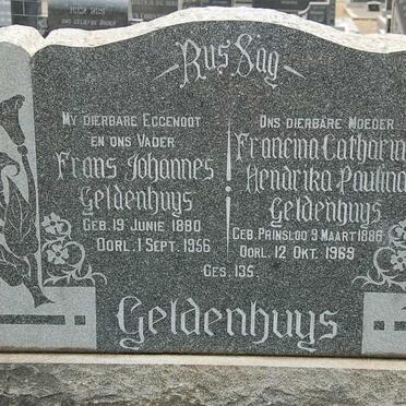 GELDENHUYS Frans Johannes 1880-1956 &amp; Francina Catharina Hendrika Paulina PRINSLOO 1886-1969