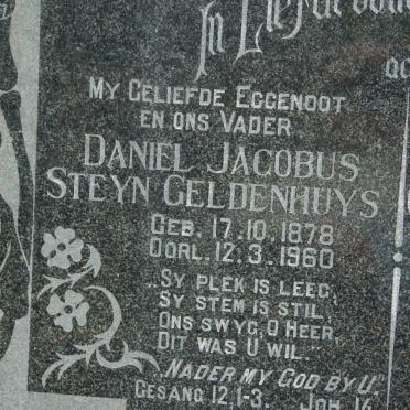 GELDENHUYS Daniel Jacobus Steyn 1878-1960 &amp; Maria Catharina Elizabeth PRINSLOO 1893-1973