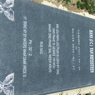 HUYSSTEEN J.C., van 1937-2010