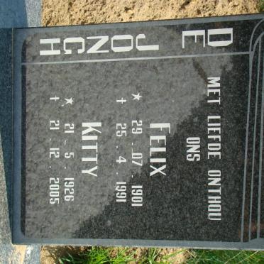 JONGH Felix, de 1901-1991 &amp; Kitty 1926-2005