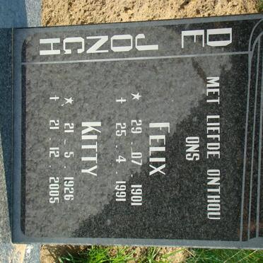 JONGH Felix, de 1901-1991 &amp; Kitty 1926-2005