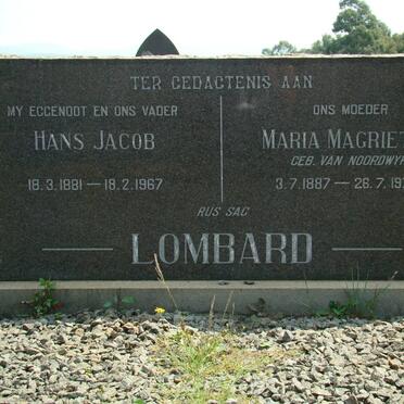 LOMBARD Hans Jacob 1881-1967 &amp; Maria Magrietha VAN NOORDWYK 1887-1971