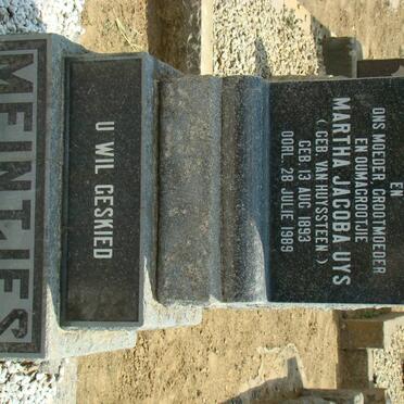 MEINTJES Gerrit Aveling 1892-1940 &amp; Martha Jacoba UYS nee VAN HUYSSTEEN 1893-1989