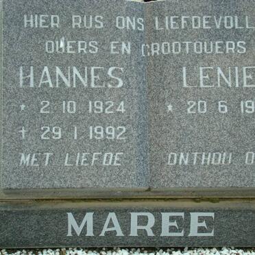 MAREE Hannes 1924-1992 &amp; Lenie 1929-