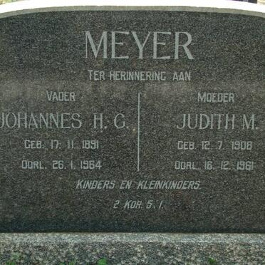 MEYER Johannes H.G. 1891-1964 &amp; Judith M. 1908-1961