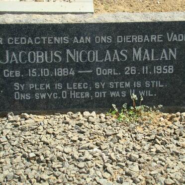 MALAN Jacobus Nicolaas 1884-1958