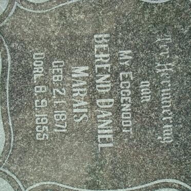 MARAIS Berend Daniel 1871-1955