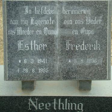 NEETHLING Frederik 1936- &amp; Esther 1941-1995