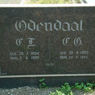 ODENDAAL C.E. 1894-1969 &amp; C.G. 1903-1985