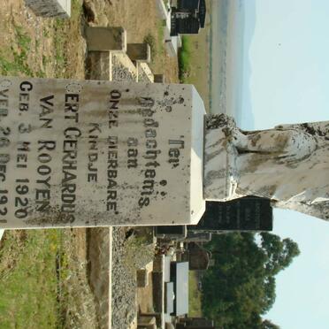 ROOYEN Gert Gerhardus, van 1920-1921