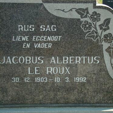 ROUX Jacobus Albertus, le 1903-1992