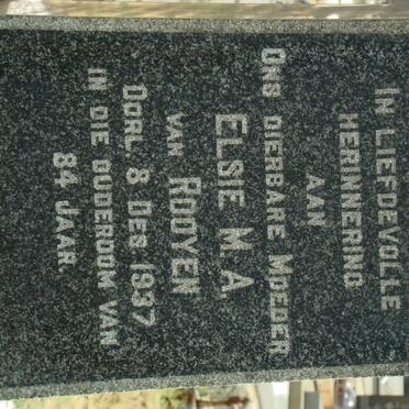 ROOYEN Elsie M.A., van -1937