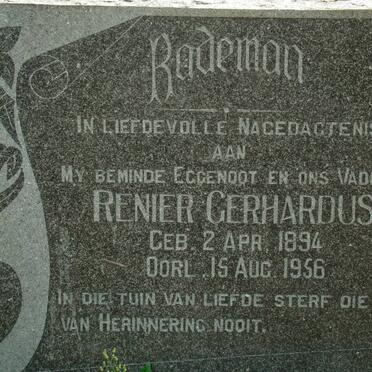 RADEMAN Renier Gerhardus 1894-1956