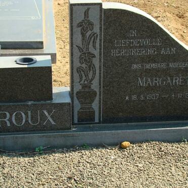 ROUX Abraham 1924-1981 &amp; Margaret 1937-1981