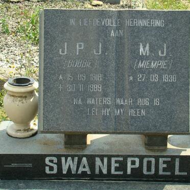 SWANEPOEL J.P.J. 1918-1989 &amp; M.J. 1930-