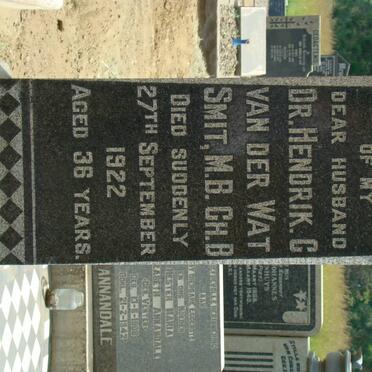 SMIT Hendrik C. van der Wat -1922