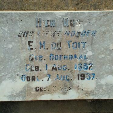 TOIT R.M., du nee ODENDAAL 1852-1937