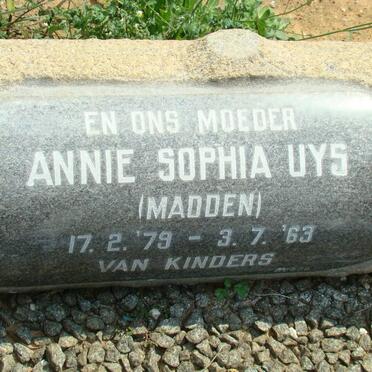 UYS Annie Sophia nee MADDEN 1874-1963